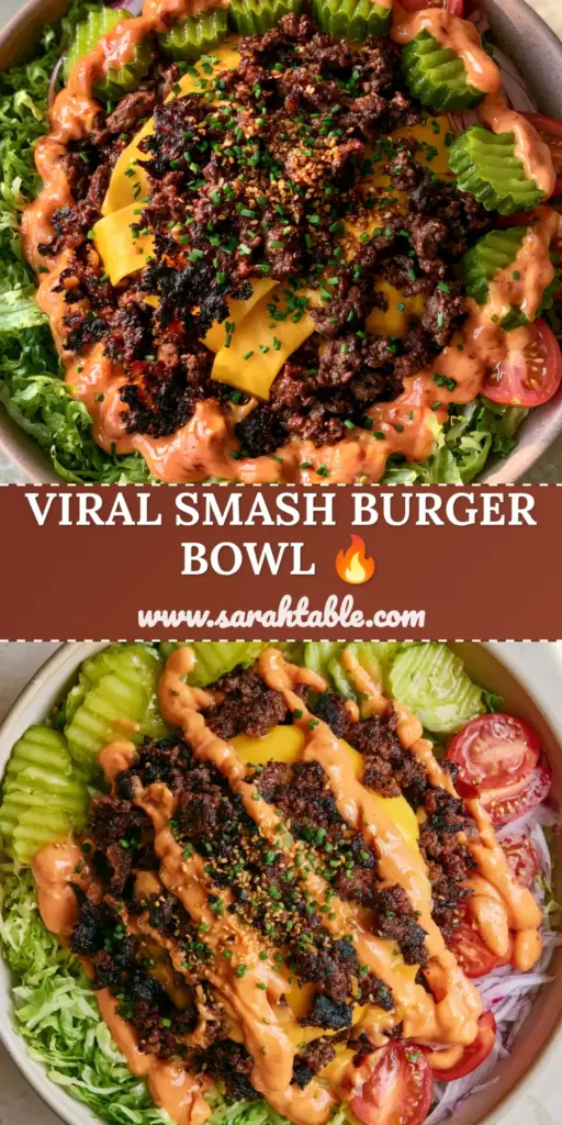 A gourmet burger bowl featuring crispy caramelized beef, melted cheddar ribbons, and fresh vegetables in a matte bowl. (Burger Bowls)