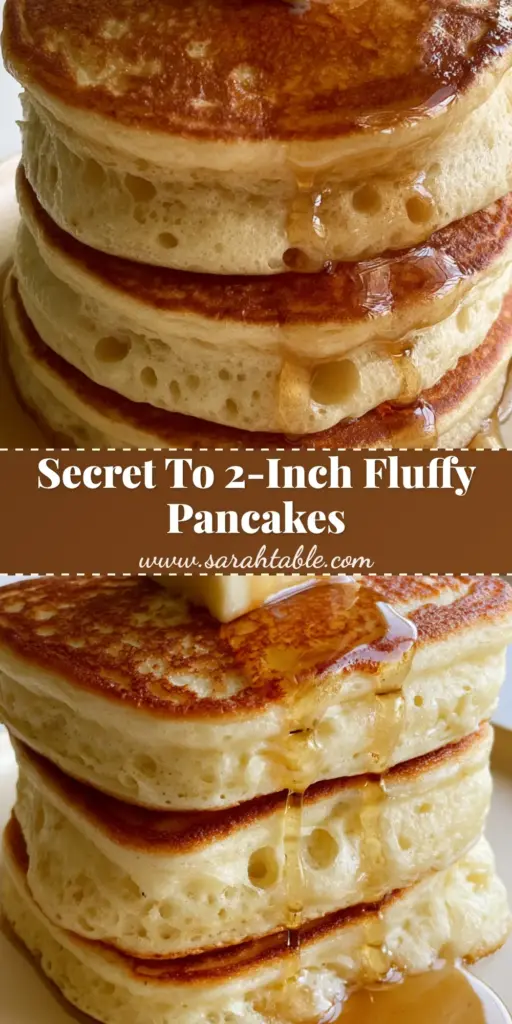 Fluffy Pancakes from Scratch: The Ultimate Guide to 2-Inch Thick Diner-Style Stacks 5 A vertical stack of three 2-inch thick buttermilk pancakes with melting butter and maple syrup on a cream plate. (fluffy pancakes from scratch)