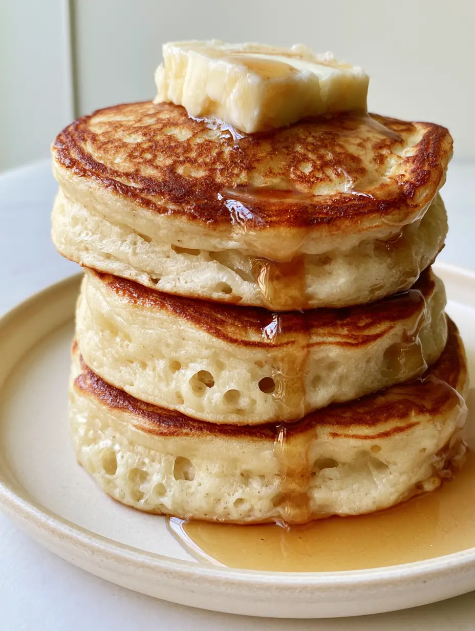 Fluffy Pancakes from Scratch: The Ultimate Guide to 2-Inch Thick Diner-Style Stacks 4 Detailed shot of airy porous sides and golden-brown griddled surface of thick pancakes. (fluffy pancakes from scratch)