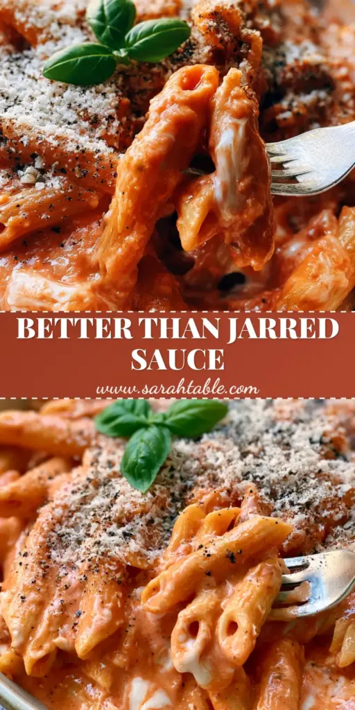 Tomato Pasta Sauce with Cream Cheese: The Ultimate Creamy Penne Recipe 3 A shallow ceramic bowl of penne smothered in a vibrant pink tomato pasta sauce with cream cheese swirls, topped with micro-planed parmesan and basil.