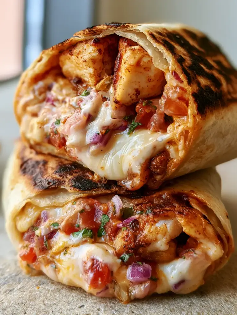 Make-Ahead Chicken Burritos: The Ultimate Freezer-Friendly Meal Prep Guide 1 Close-up of a chicken burrito cross-section featuring corn, black beans, and melted Monterey Jack cheese.