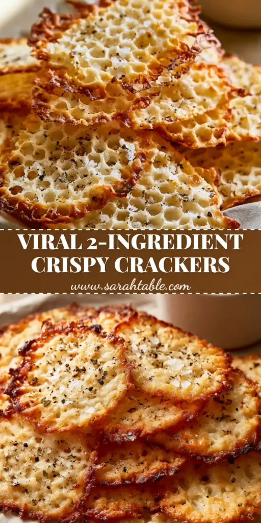 Cottage Cheese Crackers: The Ultra-Crispy High Protein Snack 4 A stack of ultra-crispy cottage cheese crackers with a honeycomb lattice texture and lacy golden-brown edges on parchment paper. (cottage cheese crackers)