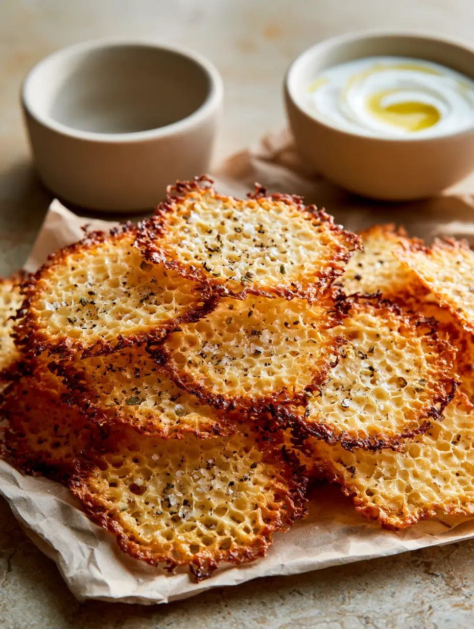 Cottage Cheese Crackers: The Ultra-Crispy High Protein Snack 3 Close up of the delicate honeycomb texture of cottage cheese crackers showing toasted edges and oregano flecks. (cottage cheese crackers)