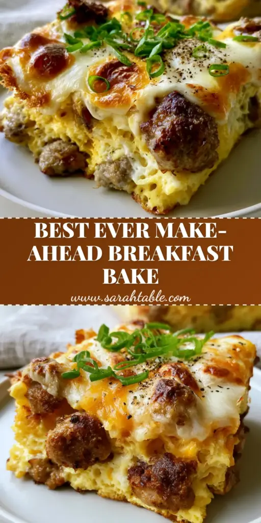 Egg and Sausage Breakfast Casserole with Fluffy Eggs and Melty Cheese 3 A thick square slice of egg and sausage breakfast casserole with molten cheese and crispy edges on a white plate. (egg and sausage breakfast casserole)