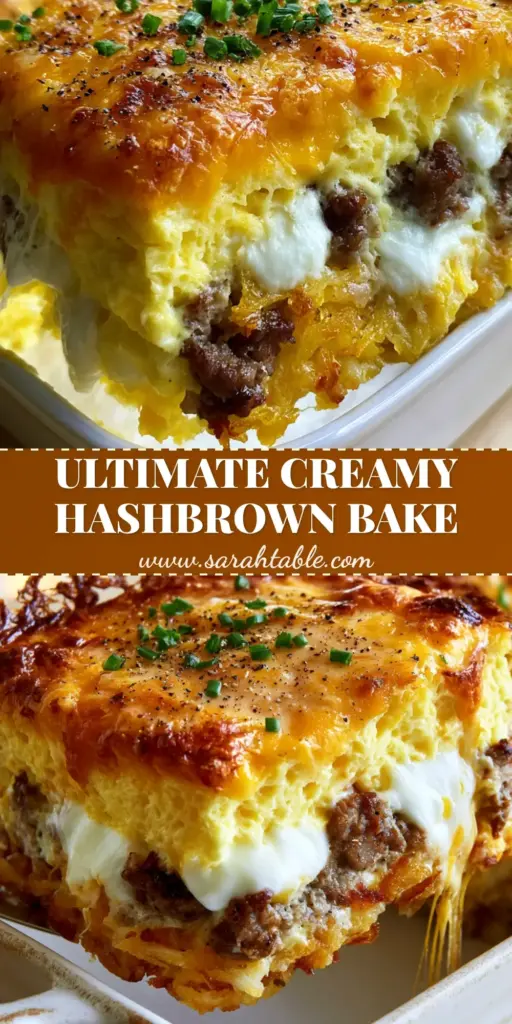 Sausage Egg and Hashbrown Casserole with Cream Cheese Dollops 3 A thick slice of sausage egg and hashbrown casserole being lifted from a white dish, showing bubbling cheddar and cream cheese dollops.