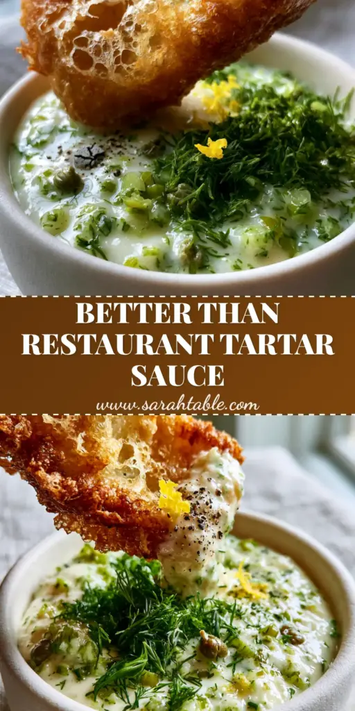 Beer Battered Fish Dipping Sauce: The Ultimate Creamy and Zesty Recipe 4 A handheld smartphone photo of shatter-crisp beer-battered fish being dunked into a glossy Beer Battered Fish Dipping Sauce studded with dill and cornichons.