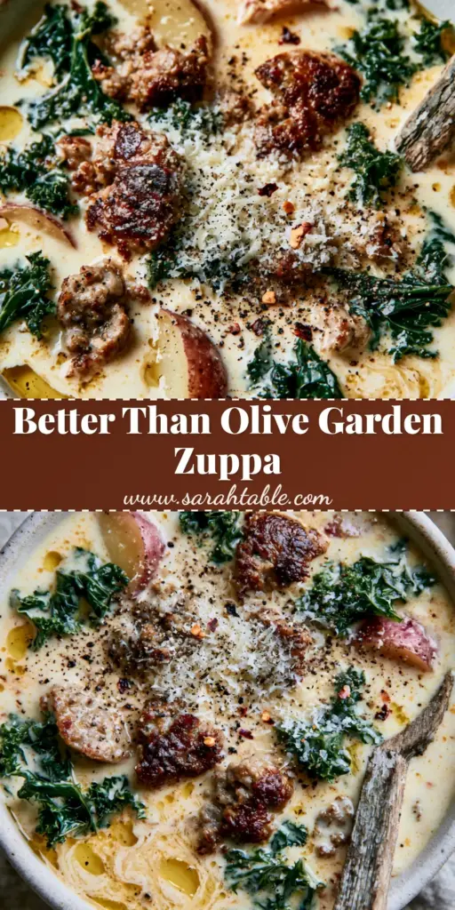 Zuppa Toscana Soup Recipe: The Ultimate Creamy Italian Comfort 4 A rustic matte-white ceramic bowl filled with Zuppa Toscana soup recipe, featuring creamy ivory broth, browned sausage, and curly kale.