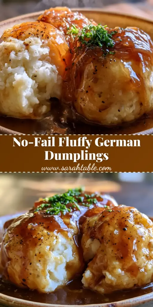 German Potato Dumplings: The Ultimate Guide to Fluffy Kartoffelklöße 3 Two perfectly spherical German Potato Dumplings in a rustic bowl with glossy brown onion gravy, fresh chives, and cracked black pepper.