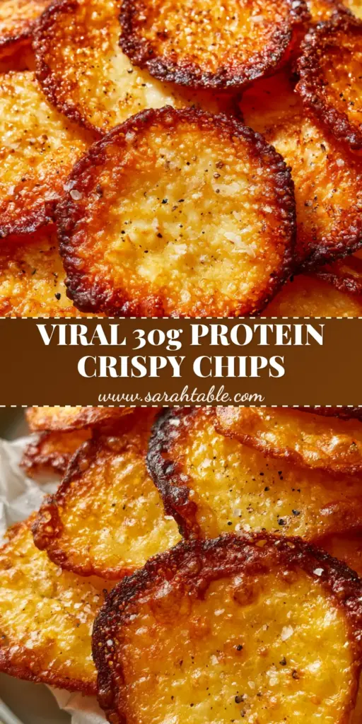 A towering pile of ultra-thin Baked Cottage Cheese Chips with lacy, mahogany edges and translucent golden centers on crumpled parchment paper.
