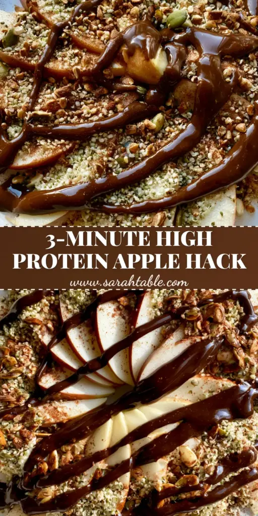 Apple and almond butter snack with Hemp Hearts and Cinnamon 3 A top-down shot of a radial fan of Honeycrisp apples topped with a zig-zag drizzle of almond butter, hemp hearts, and pumpkin seeds. (Apple and almond butter snack)