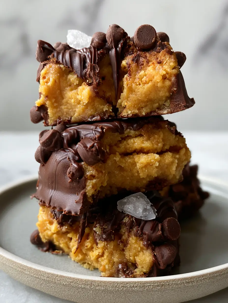 Extreme macro shot of peanut butter balls showing the thick glossy dark chocolate coating and flaky sea salt.