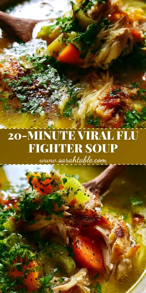 A steaming ceramic bowl of homemade chicken soup featuring golden yellow broth, shredded roasted chicken with browned skin, and bright orange carrots, shot from a 45-degree angle.