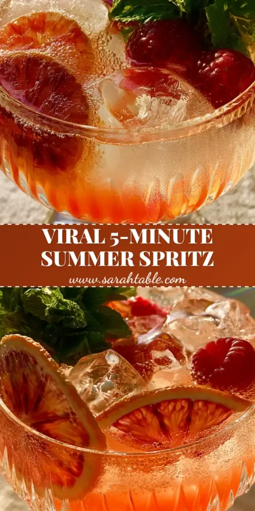 A handheld smartphone photo of a stunning effervescent summer spritz in a vintage ribbed crystal coupe glass with pale peach and vibrant orange ombre liquid. (drink recipes)